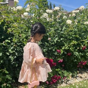 NWT blush pink puff sleeve dress, size 4 or 5T